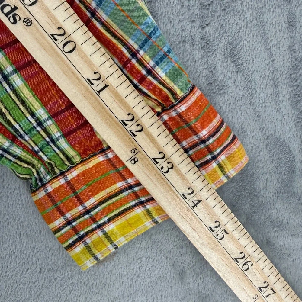 Vintage Polo Ralph‎ Lauren Westerton Mens Madras Plaid Button Down Shirt Size L